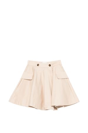 gonna in cotone beige FENDI KIDS | JFE196AS5YF1P2N